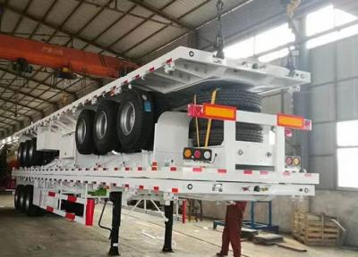 40FT Flatbed Semi Trailer For Heavy Duty Container Transport And Skeletal Chassis