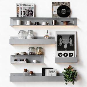 home Stainless steel Wall Mount Single partition Rack Living Room U shaped