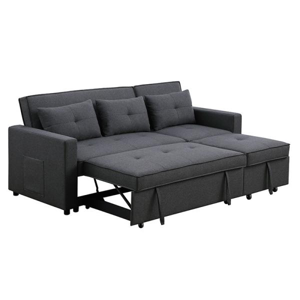 Space Saving Pull Out Sofa Couch Simple Design Folding Bed With Metal Frame Multi-funtional Sleeper with