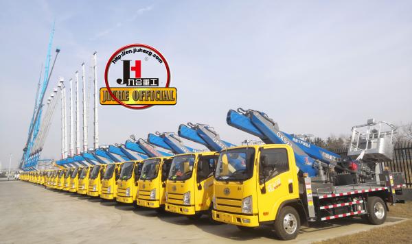 JIUHE 25m Truck Work Platform Lift Truck With Telescopic Boom Truck Mounted Aerial Working Platform With Bucket