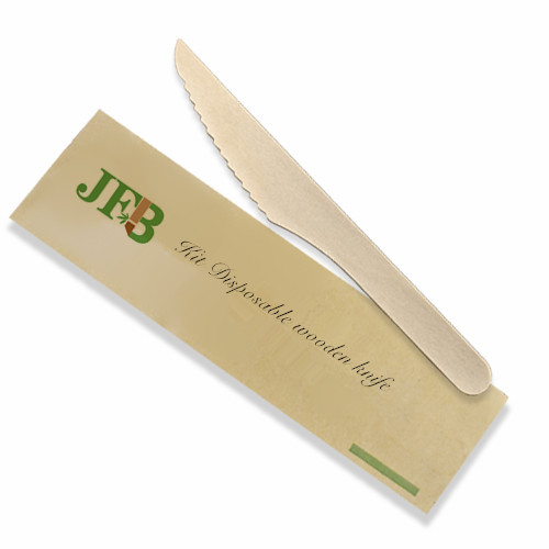 160mm wooden knife fork spoon set paper includes napkin wooden disposable cutlery