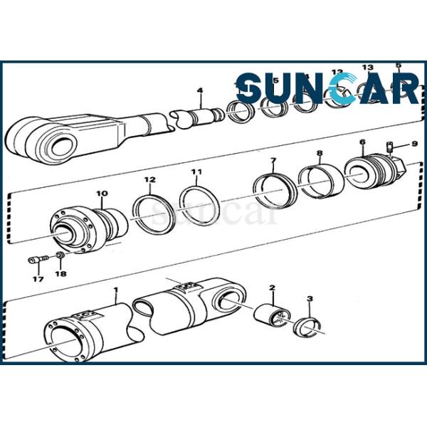 VOE11990396 11990396 Lifting Hydraulic Cylinder Seal Kit Loader L180C L180D Heavy Model Spare Parts