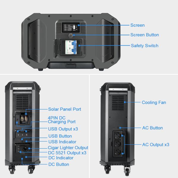 4000W Solar Generator Station Portable For House 50Hz