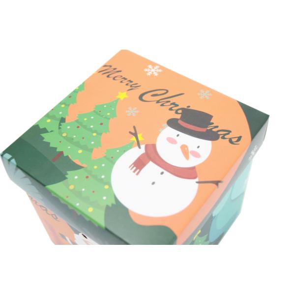 Настроенный рождественский Санта-Сноумен печатная небольшая упаковка подарка Рождественский подарок Конфеты с крышкой
