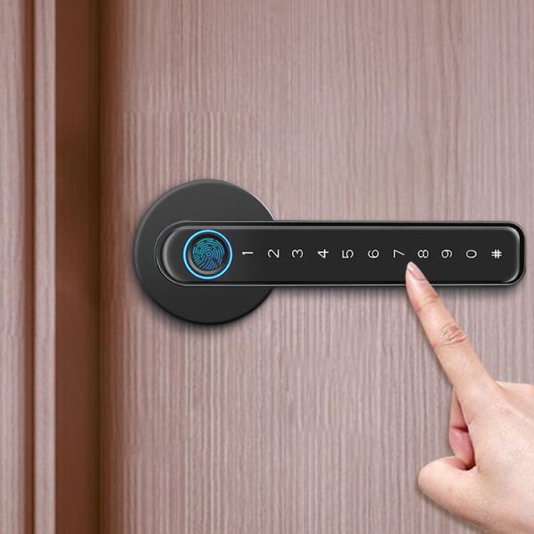 Retro Style Fingerprint Handle Door Lock Zinc Alloy Anti Corrosion