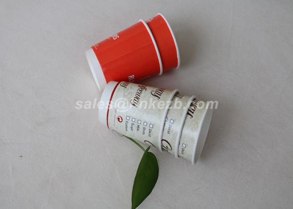 Colorful Eco Friendly Double Wall Paper Cups , Disposable Paper Coffee Cups For Drinking