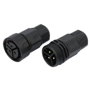 3 разъем-розетки соединителей силового кабеля Пин водоустойчивых мужских для на открытом воздухе освещения СИД