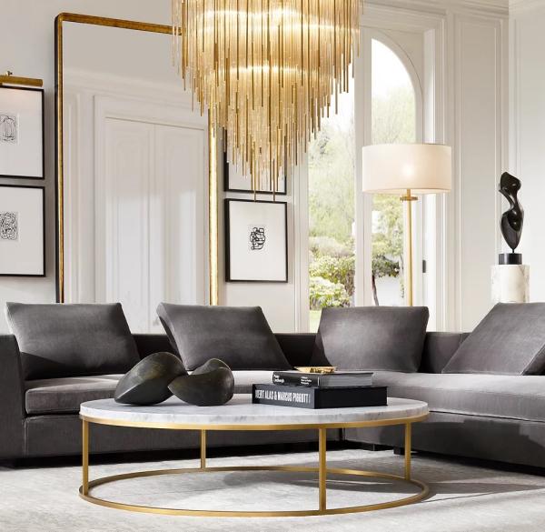 Stainless Steel And Sintered Stone Coffee Table Furniture For Modern Living Room