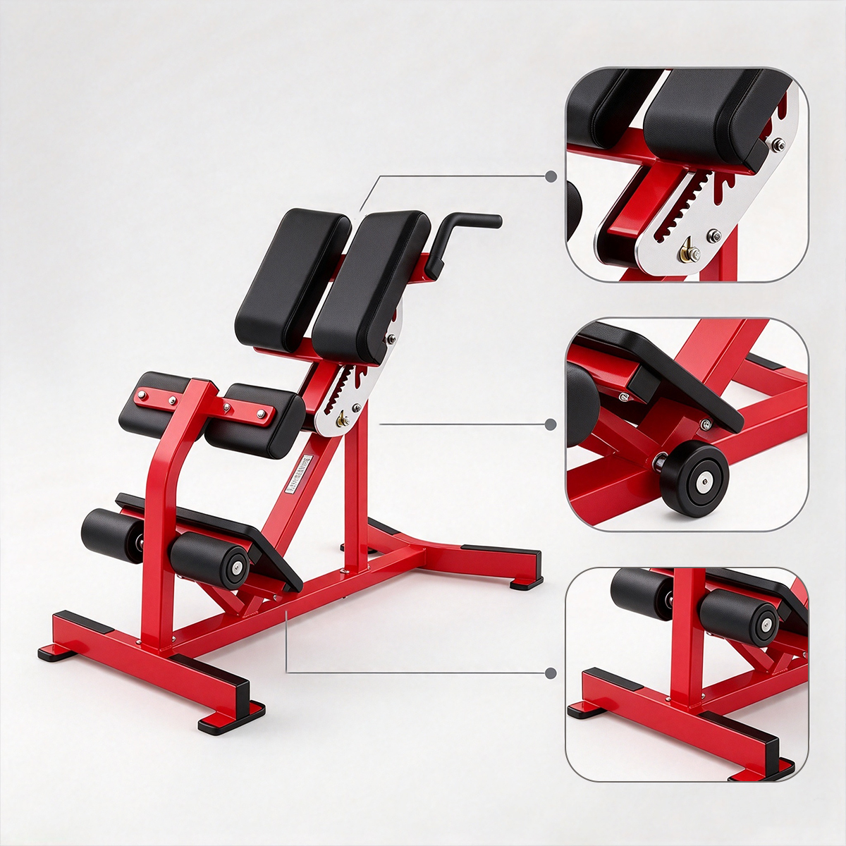 Roman Chair Back Extension Steel Bench for Lower Back Core Training and Commercial Gyms