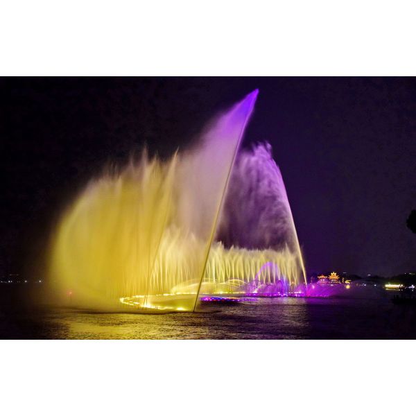 Outdoor lighting water floating fountain speaker with led waterproof lights