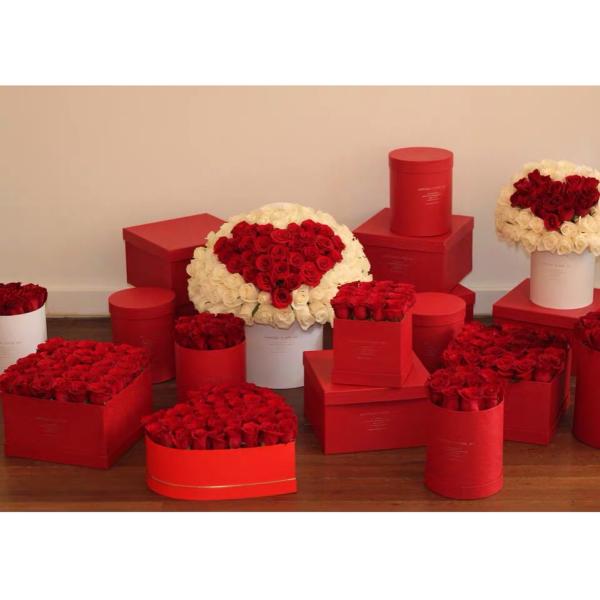 3 мм толщины индивидуальный логотип Розовое золото штампованный круглый цветочный подарочный ящик с крышкой и ручкой