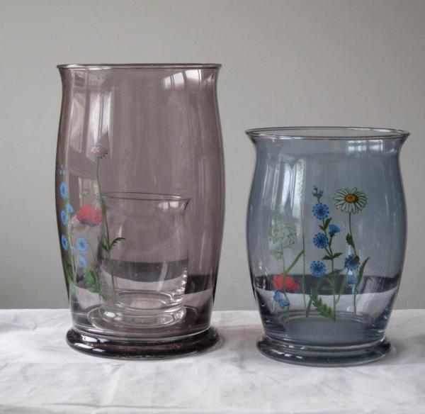 Vidro colorido antigo clássico vaso de vidro de 12 polegadas