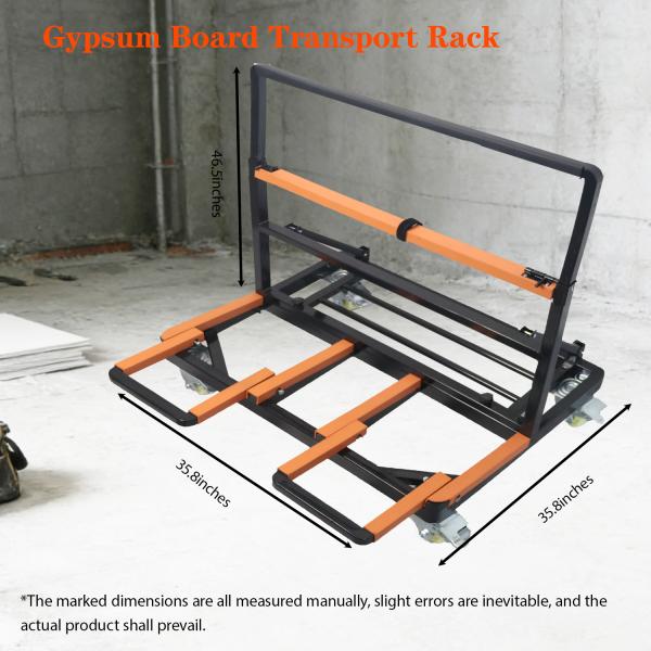 3000 Lbs Heavy-Duty Drywall Cart With Adjustable Panel Rack | Rolling Glass, Plywood & Sheetrock Dolly For Warehouse, Garage & Construction