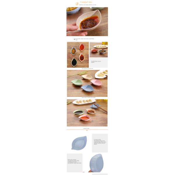 Pickled Vegetables Wheat Parties-Seasoning Dish Plate for Disposable Plastic Tableware