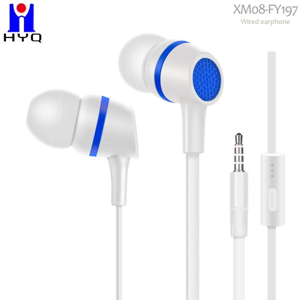 ODM OEM Plastic Wired In Ear Earphones 10mW Flat Cable Earbuds