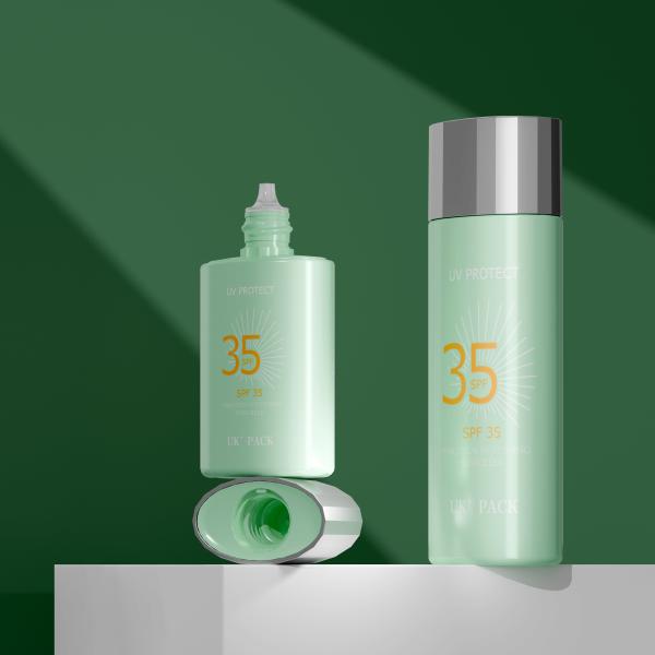 30ml & 50ml Tottle Liquid Sunscreen Lotion Bottle With Diamond-Shaped Special Cap Travel-Friendly Skincare Container