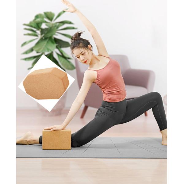 Вспомогательное оборудование йоги кирпичей пробкового блока йоги 215 кс 140 кс 85мм восьмиугольное