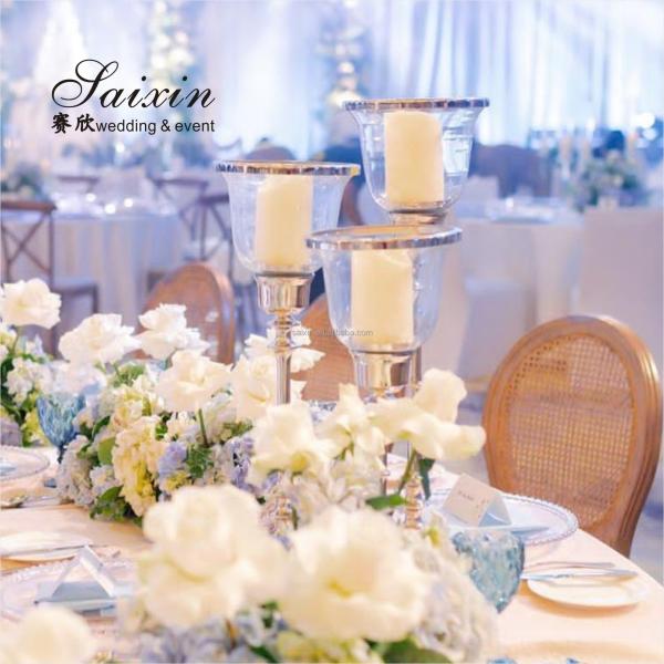 Горячая продажа шикарные свадебные украшения 3 шт. набор прозрачный лампочка тень стойка свеча держатель для центрального элемента мероприятия