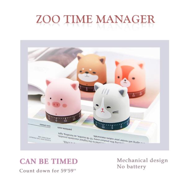 Countdown Cute Kitchen Timer , 72g Animal Kitchen Timer 7*7*8cm