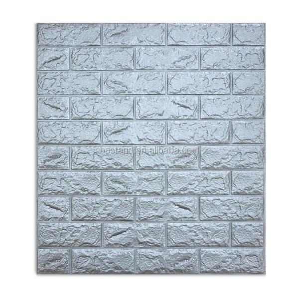 3D PE Foam Wall Sticker Brick Self Adhesive Wall Covering Moisture-Proof 120g-150g/pcs Function for Interior Home Decor