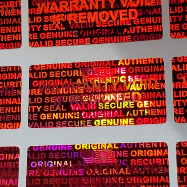 Anti Counterfeiting Adhesive Holographic Label Stickers Custom Design