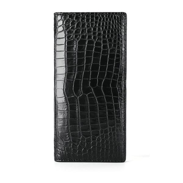 Genuine Crocodile Belly Skin Businessmen Suits Clutch Wallet Authentic Alligator Leather Lining Male Long Card Purse
