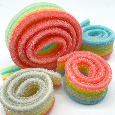 Fruit Flavor Roll Colorful Sour Straws Candy Support Customization