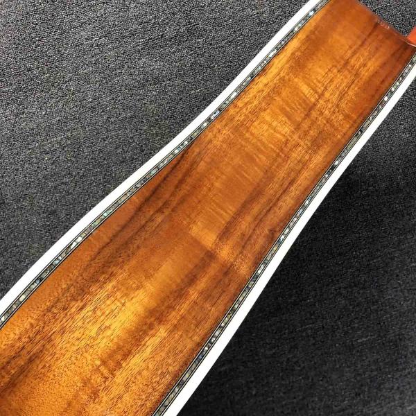 Custom 12 Strings Solid KOA Wood Top Guitar Ebony Fingerboard Real Abalone Shell Binding and Inlay Acoustic Electric Gui