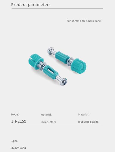 32mm Length Minifix Connecting Bolts High Strength Cabinet Connector For K/D Furniture