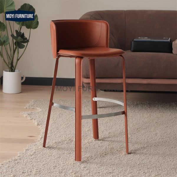 Bar Furniture Stainless Steel Base Adjustable Rotating Modern High Chair Light Luxury Bar Stool Home Bar Kitchen Island