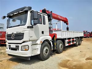 375hp Crane Cargo Truck Truck SHCMAN H3000 8x4 Eurov Mobile Crane Truck