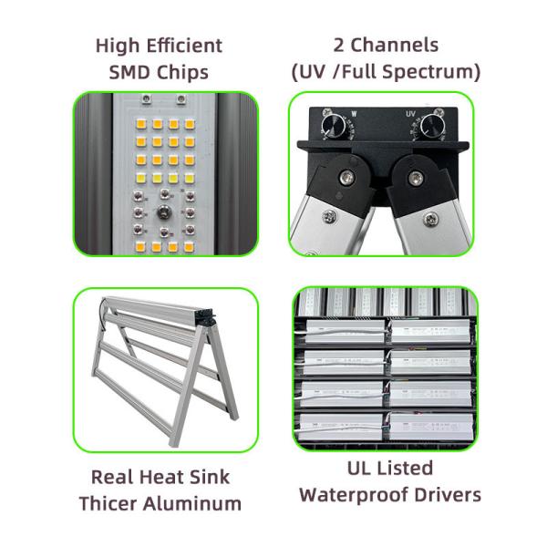 Dimmable Daisy Chain LED Grow Lights , Two Channels 700W LED Grow Lights With IR UV