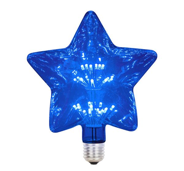 G145 1.5w E27 Fancy Filament Light Bulbs Warm White Star  Shape 180lm