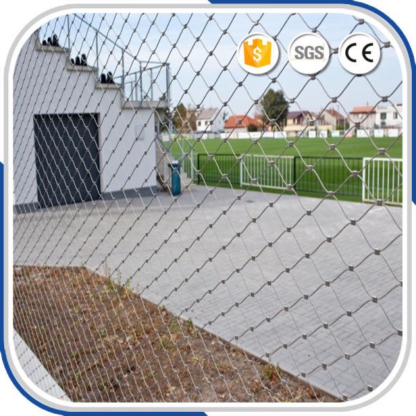 2mm Thickness Outdoor Architectural Flexible Stainless Steel Wire Rope Mesh Facade Cladding