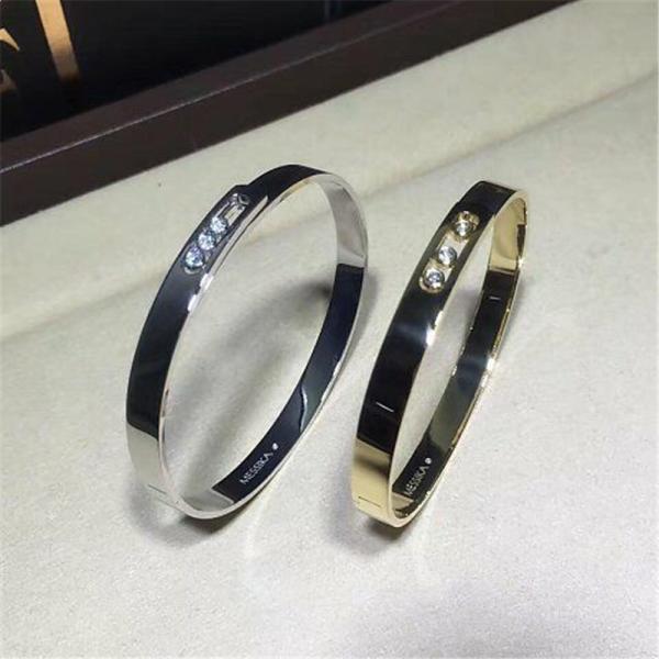 Luxury jewelry Luxury Jewelry Three drill sliding bracelet 18k white gold yellow gold rose gold diamond bracelet