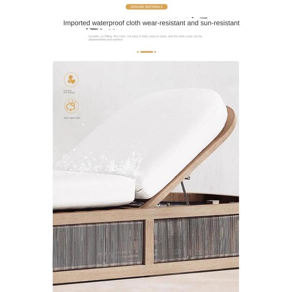 Outdoor Garden Pool Lazy Patio Leisure Chair PE Twisted Vine Lounge Bed for Sleeping