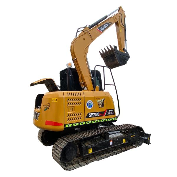 7270kg Sany SY75 Pro Usado Sany Excavator com 7 polegadas touch screen 650hr