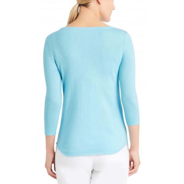 WOMEN'S 60% cotton/20% viscose/15% nylon/5% cashmere LONG SLEEVE BOAT NECK PULLOVER KNITTED SWEATER