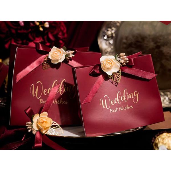 Gelebor Pantone Cardboard Shopping Bag Love Wedding Gift Bag for Candy