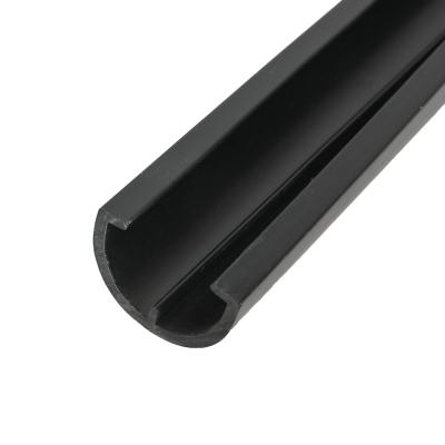 Black Eco Rigid Plastic Extrusions Hotel Plastic Trim Strip Profiles Customized