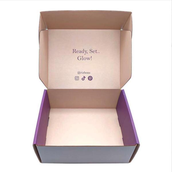 Custom Logo Design CMYK / PANTONE Printing Recyclable Corrugated Paper Luxury Skin Care Cosmetics Packaging Mailing Boxes