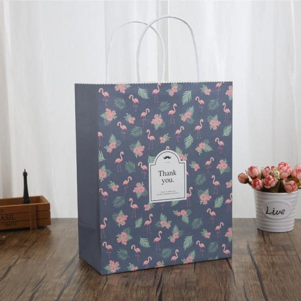 Commande personnalisée de luxe à main de papier kraft artisanat de magasinage sac de papier de transport pour cadeau à emporter