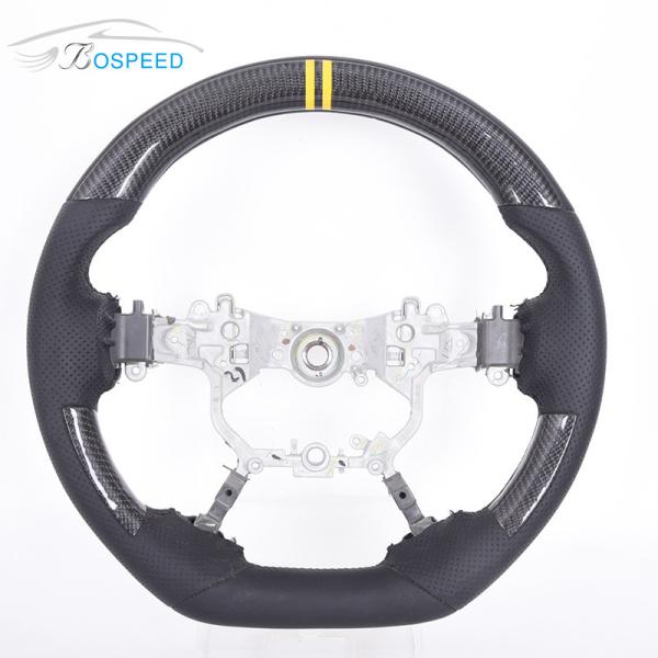 OEM ODM Carbon Fiber Sports Car Steering Wheel Yellow Stripe Plain Weave