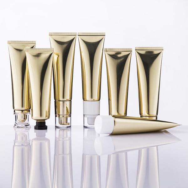50ML Skincare Tubes Customized Plastic Lotion Tubes Gold Screen Printing