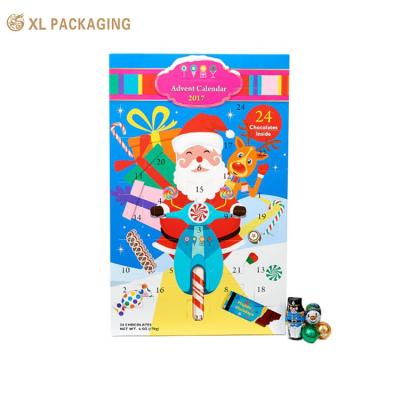 Custom Design Christmas Cosmetic Advent Calendar Box 24 Days Calendar Paper Packaging Chocolate Cookies Candy Gift Box