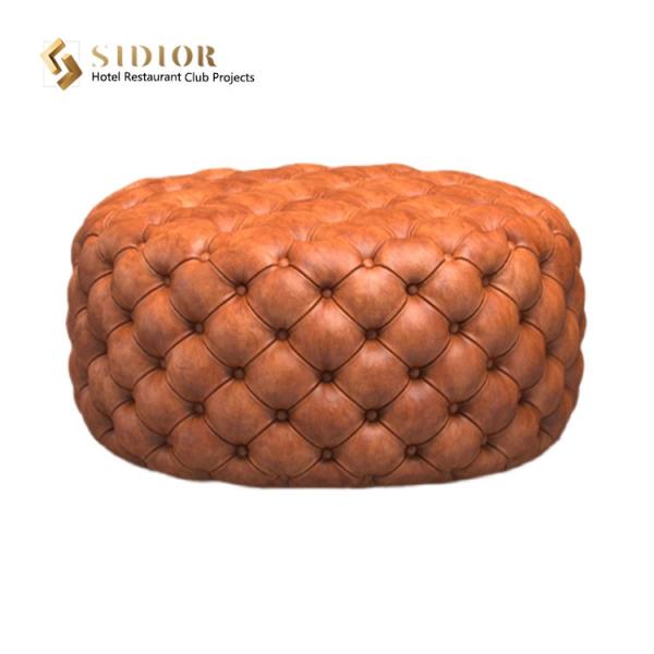 Italian Style Leisure Fabric Ottoman Pouf Modern SGS approved