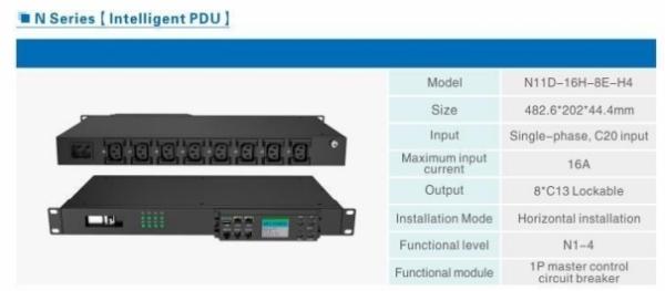 Intelligent Power Distribution Unit 8 Outlet 16A 250VAC RS-485