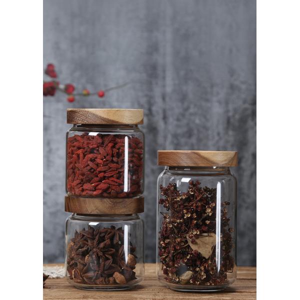 Acacia Lid Glass Containers for Food Storage Solutions