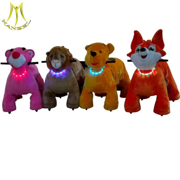 Hansel battery animals toy electric car and coin operated animal scooter with fireproof plush motorized animals