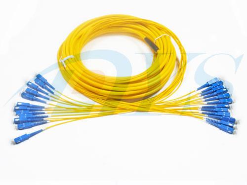 High Fiber Density Optical Fiber Patch Cord Single Mode 4 - 48 Cores Ribbon / Bundle Pigtail